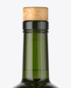 Green Glass Bottle With Wooden Cap Mockup