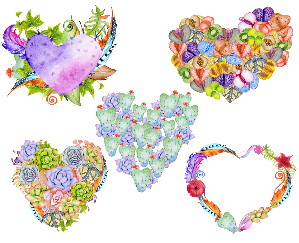 Wedding cactus hearts collection Wedding cactus hearts collection