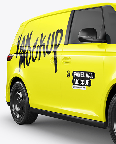 Electric Panel Van Mockup - Half Side View