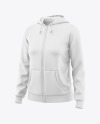 Women’s Full-Zip Hoodie Mockup - Half Side View