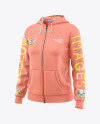 Women’s Full-Zip Hoodie Mockup - Half Side View