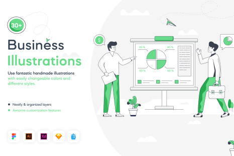 Flat Business Illustrations - Presentations