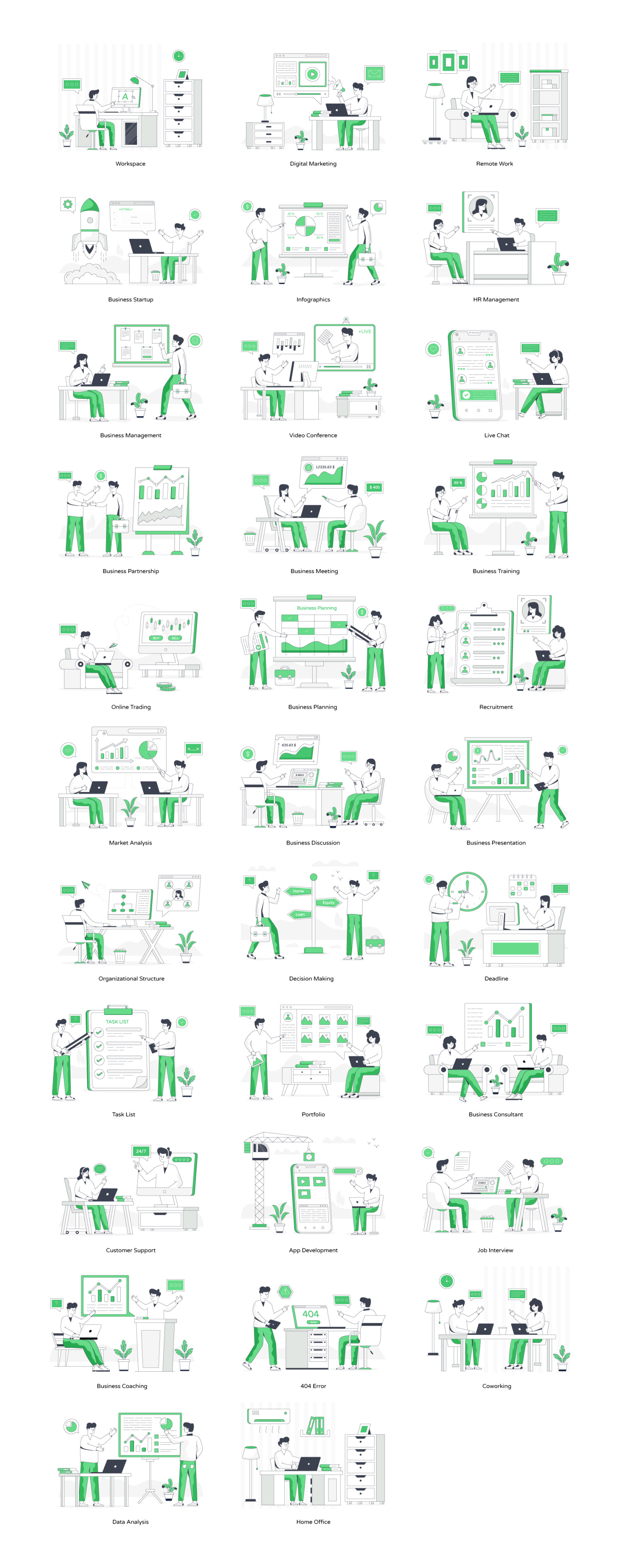 Flat Business Illustrations Flat Business Illustrations