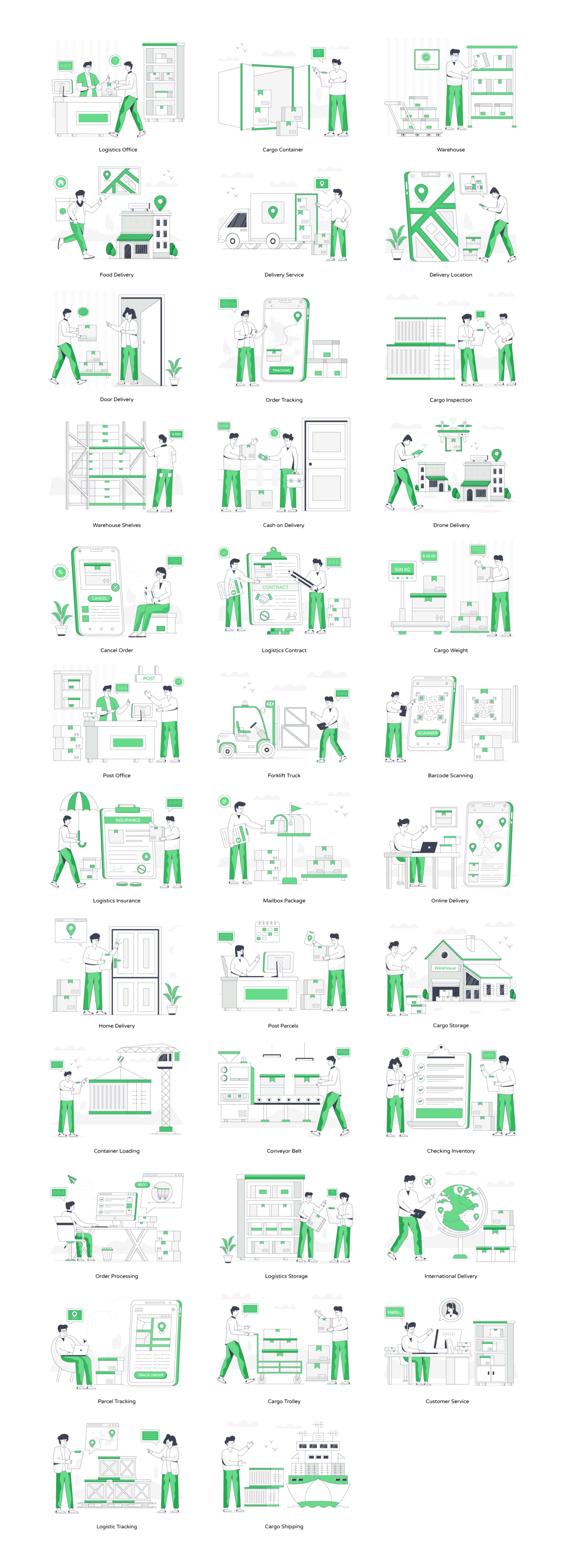 Delivery Illustration Set Delivery Illustration Set