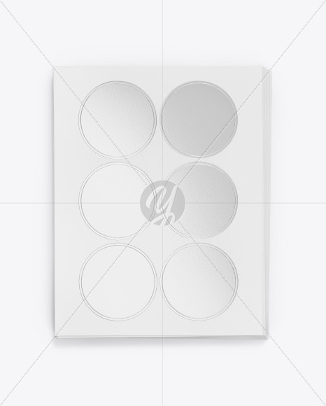 Sheets with Metallic Round Stickers Mockup