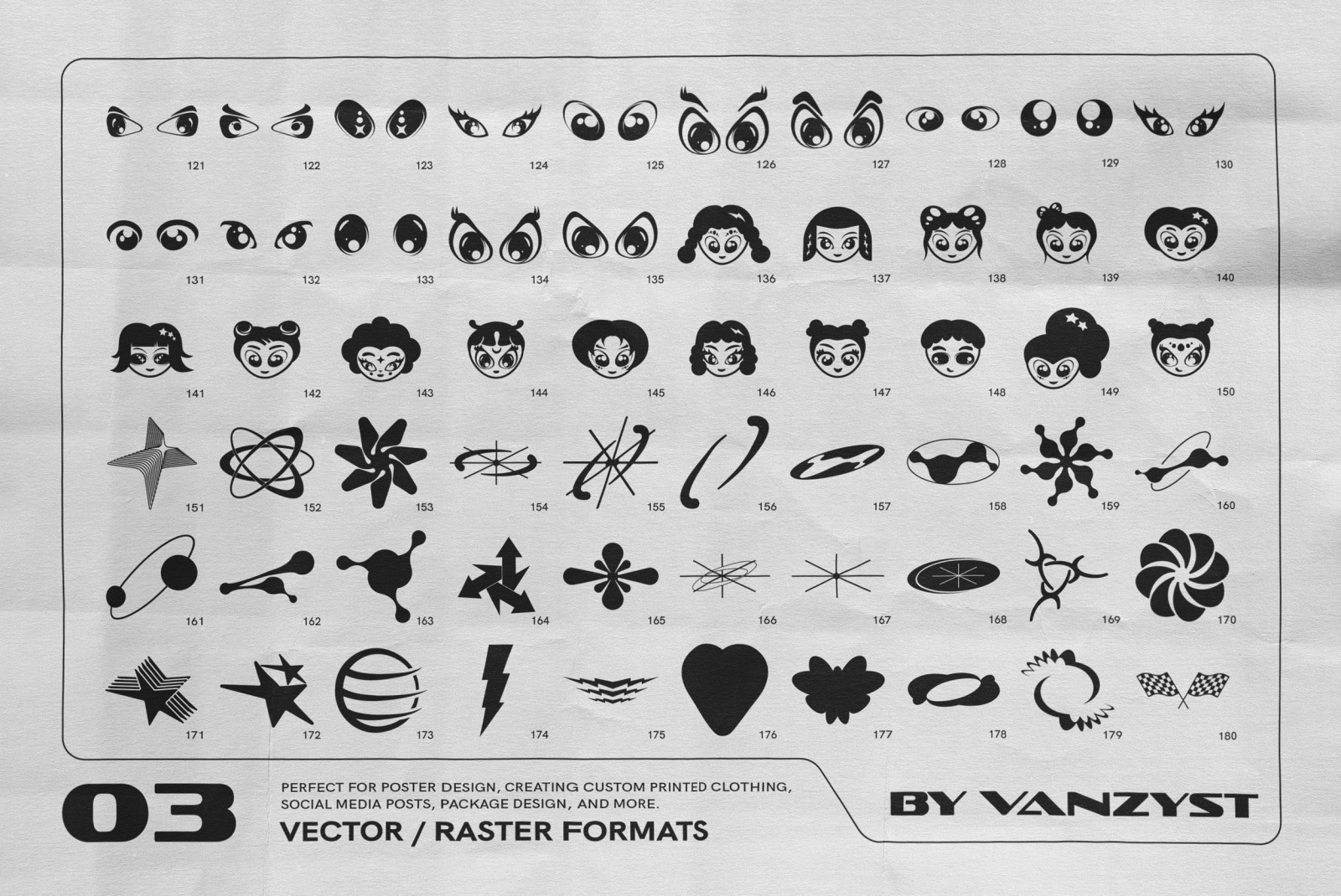 Y2K 327 Characters Halftones Shapes Y2K 327 Characters Halftones Shapes