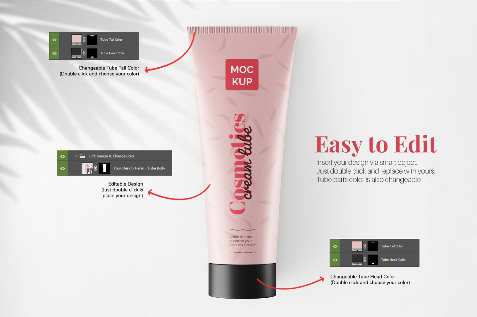 Cosmetic Cream Tube 100ml Packaging PSD Mockup Pack