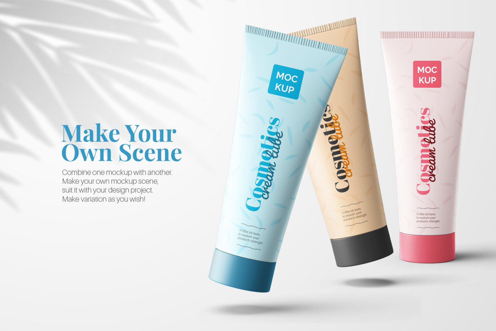 Cosmetic Cream Tube 100ml Packaging PSD Mockup Pack