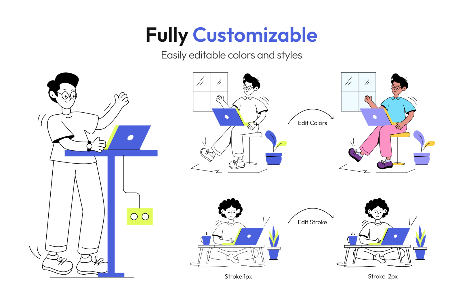 Animated Freelance Illustration Set Animated Freelance Illustration Set