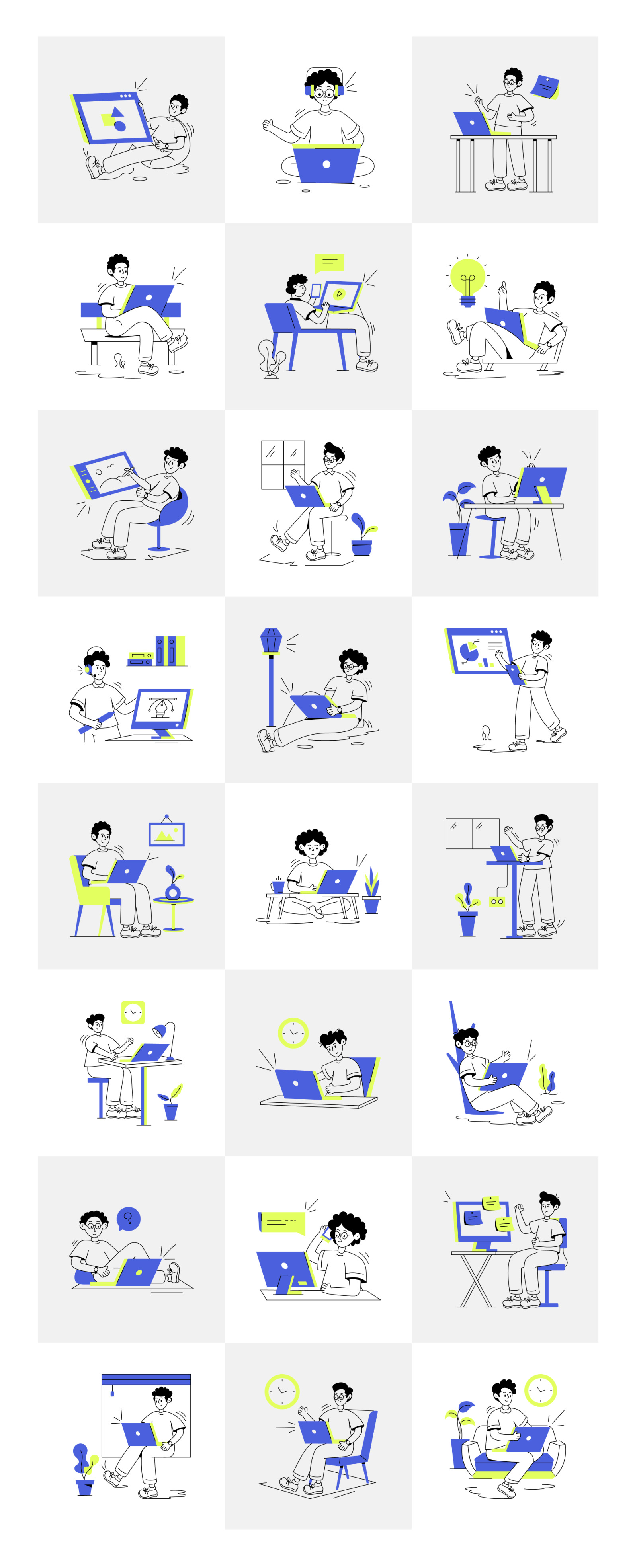 Animated Freelance Illustration Set Animated Freelance Illustration Set