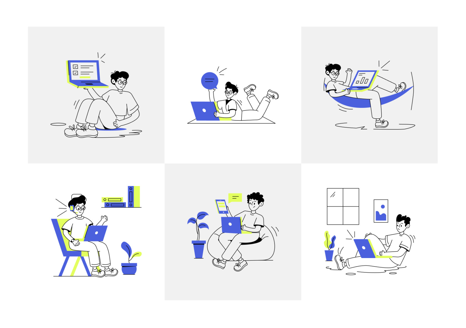 Animated Freelance Illustration Set Animated Freelance Illustration Set