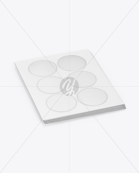 Sheets with Metallic Round Stickers Mockup