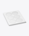 Sheets with Metallic Round Stickers Mockup