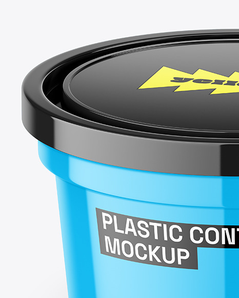 Glossy Plastic Container Mockup