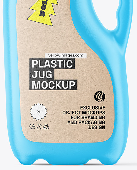 2l Matte Plastic Milk Jug Mockup