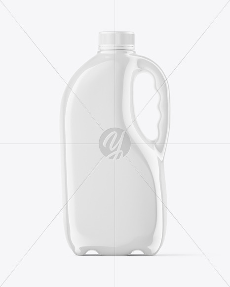 2l Glossy Plastic Milk Jug Mockup