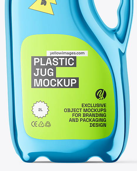 2L Glossy Metallized Plastic Jerrycan Mockup