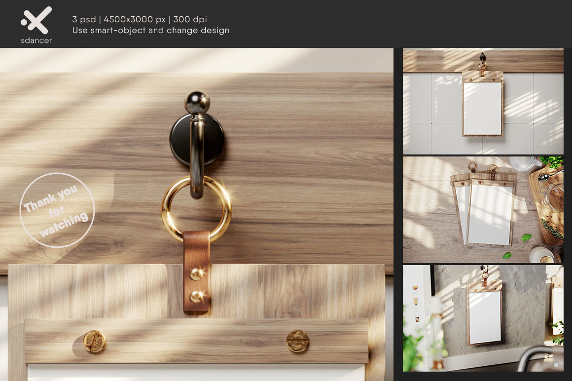 Hanging Wooden Menu Holder Mockup Hanging Wooden Menu Holder Mockup