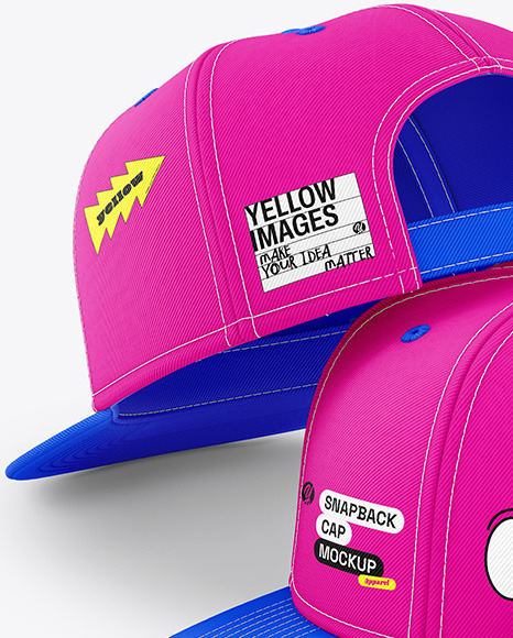 Two Snapback Caps Mockups