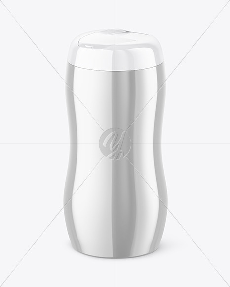 Glossy Metallic Jar Mockup