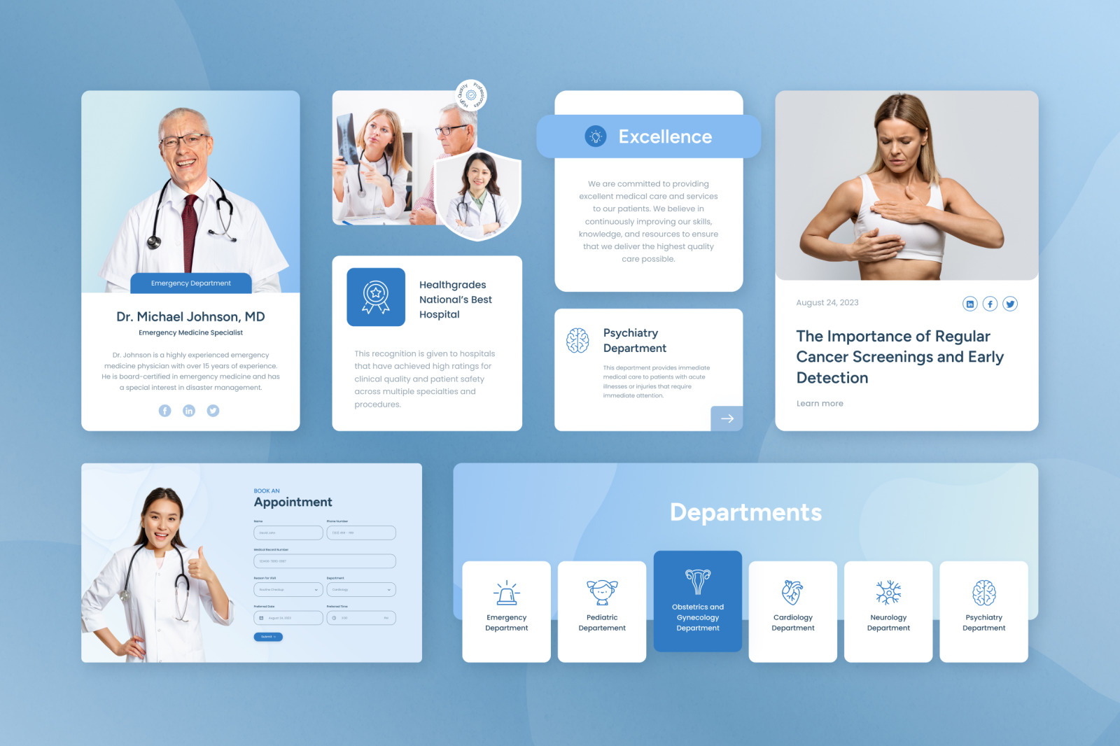 ProHealth – Delight Blue Minimalist Modern Medical &amp; Healthcare Website Design