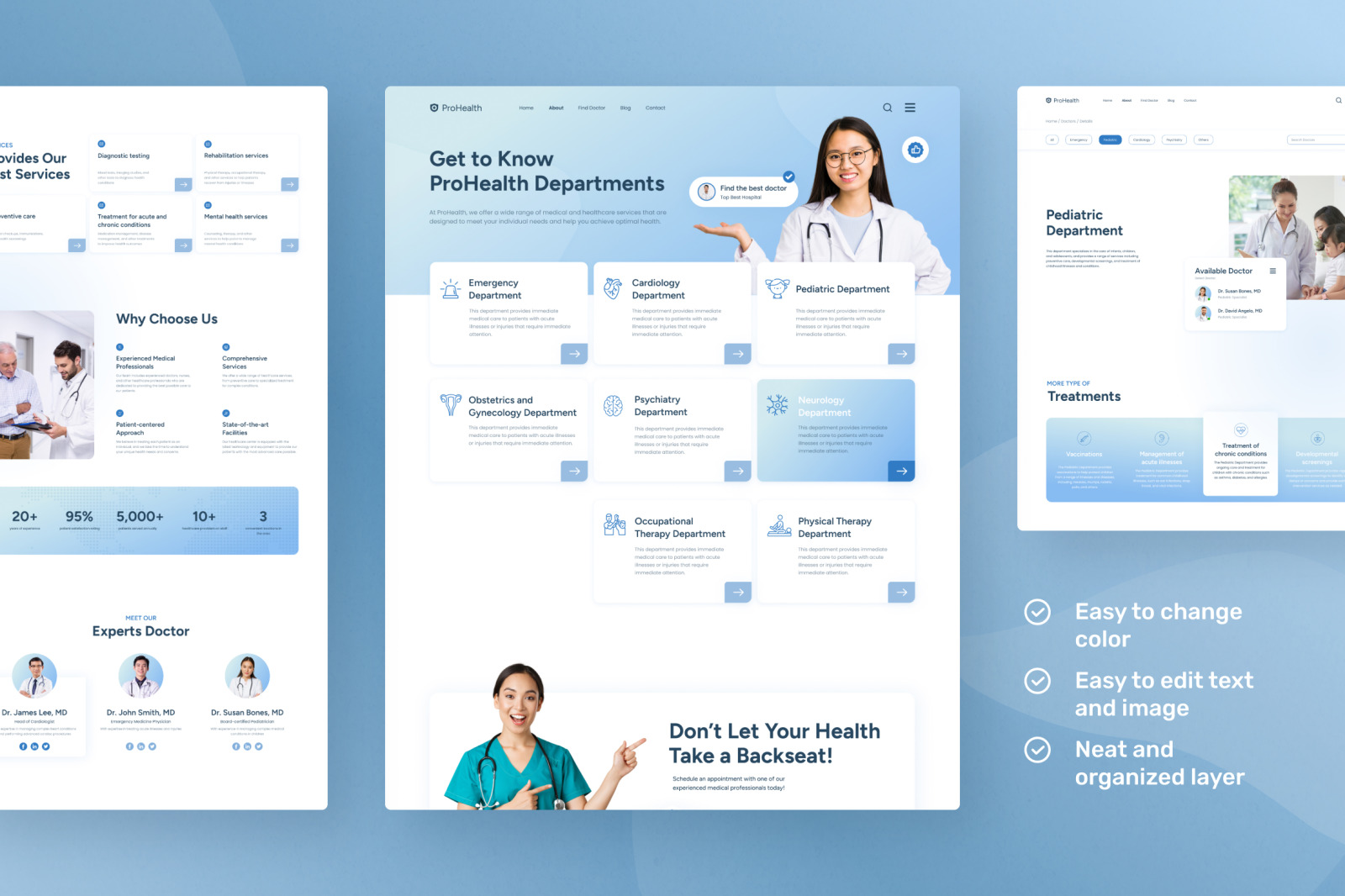 ProHealth – Delight Blue Minimalist Modern Medical &amp; Healthcare Website Design