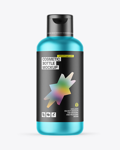 Matte Metallic Cosmetic Bottle Mockup - Matte+lotion