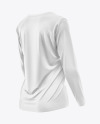 Women’s Long Sleeve T-Shirt V-Neck Mockup