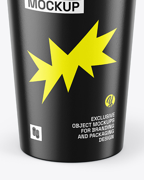 Glossy Coffee Cup with Straw Mockup
