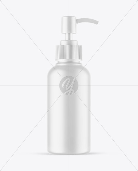 Matte Cosmetic Bottle With Pump Mockup