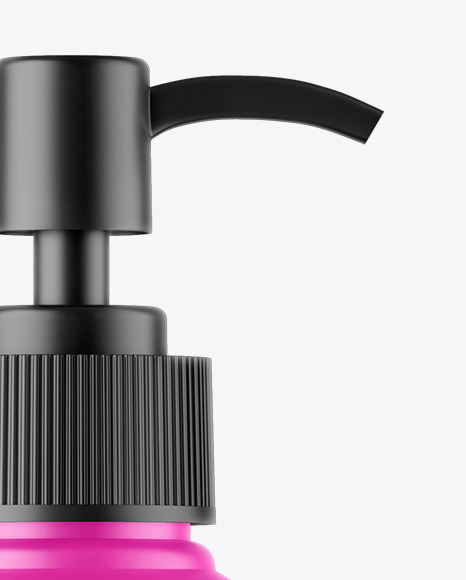 Matte Cosmetic Bottle With Pump Mockup
