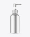 Matte Metallic Cosmetic Bottle With Pump Mockup