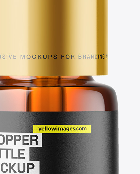 Amber Glass Dropper Bottle Mockup