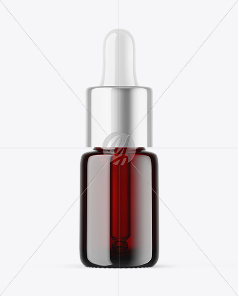 Dark Amber Glass Dropper Bottle Mockup