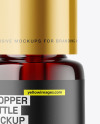 Dark Amber Glass Dropper Bottle Mockup Dark Amber Glass Dropper Bottle Mockup