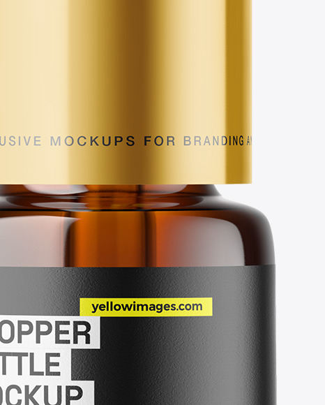 Amber Glass Dropper Bottle Mockup