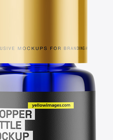 Blue Glass Dropper Bottle Mockup Blue Glass Dropper Bottle Mockup