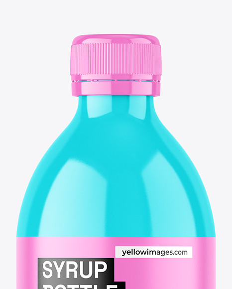 300ml Glossy Syrup Bottle w\ Measuring Cap Mockup