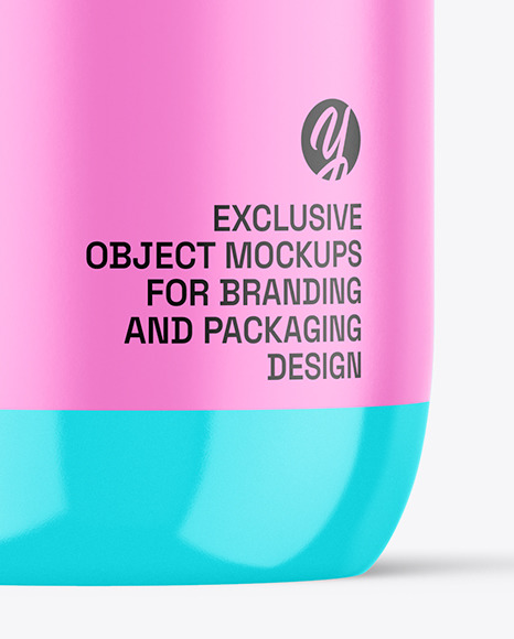 300ml Glossy Syrup Bottle w\ Measuring Cap Mockup