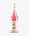 Clear Pink Glass Wine Bottle Mockup