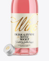 Clear Pink Glass Wine Bottle Mockup