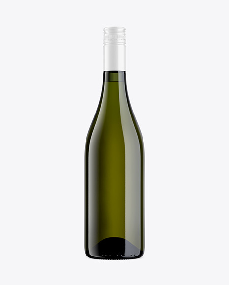 Green Glass Wine Bottle Mockup