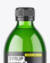 300ml Green Syrup Bottle w\ Measuring Cap Mockup