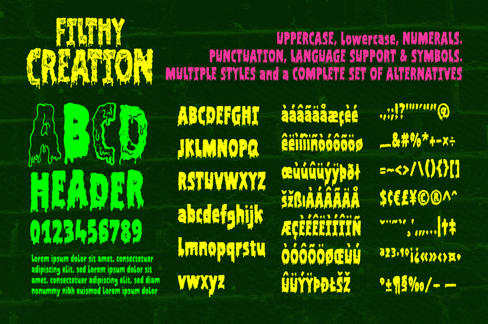 Filthy Creation: An Outrageously Cartoonish Slime Font!