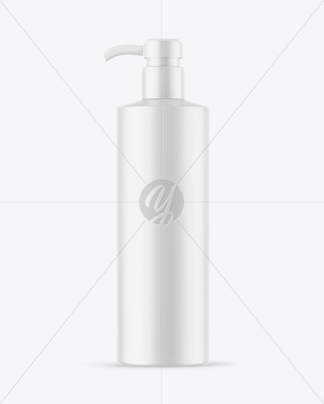 Matte Cosmetic Bottle With Pump Mockup