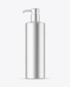 Matte Metallic Cosmetic Bottle With Pump Mockup