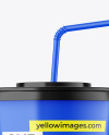 Glossy Drink Cup W/ Straw Mockup