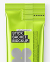 Matte Metallic Stick Sachet Mockup