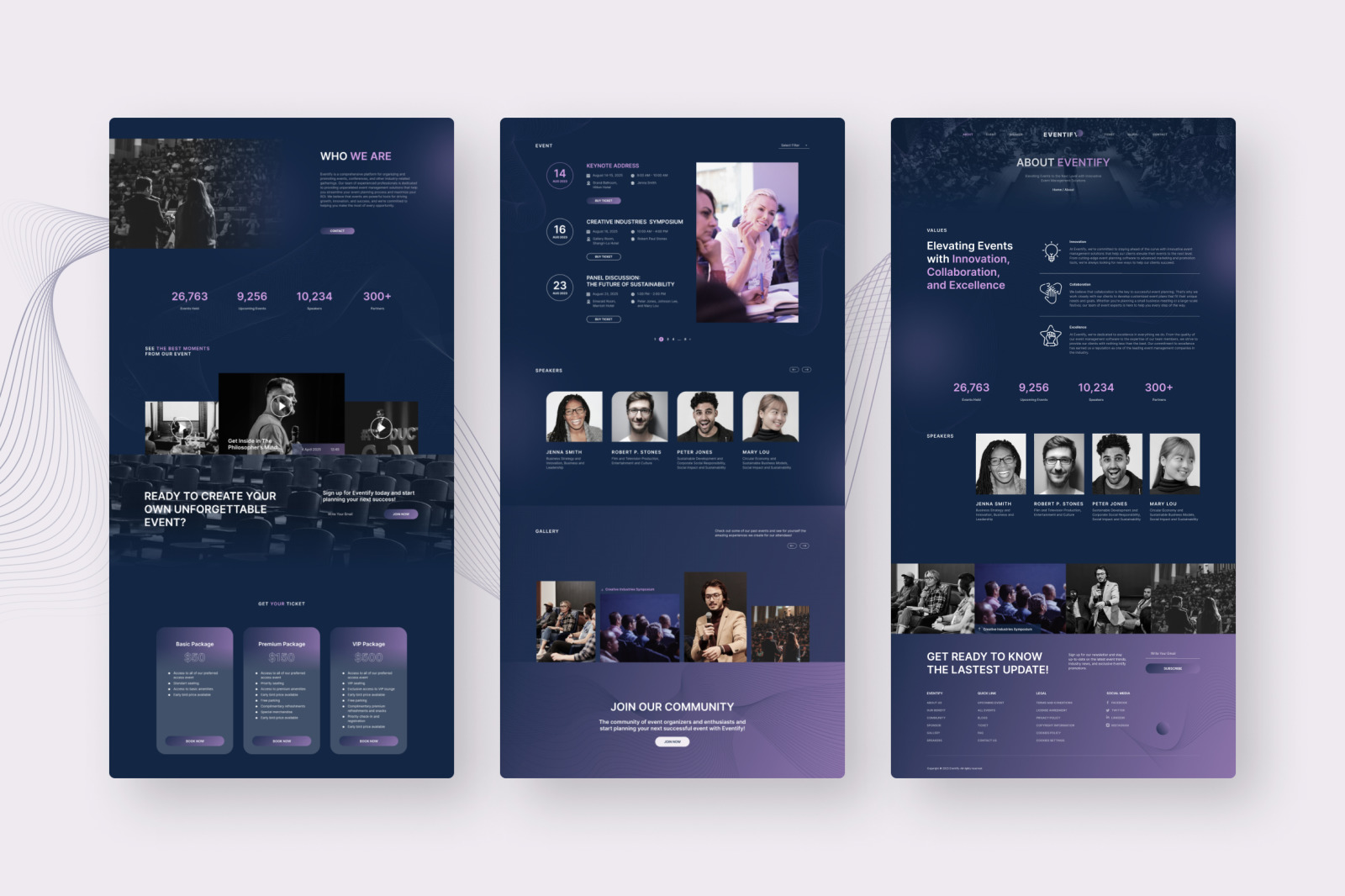 Eventify – Dark Blue Event &amp; Conference Website