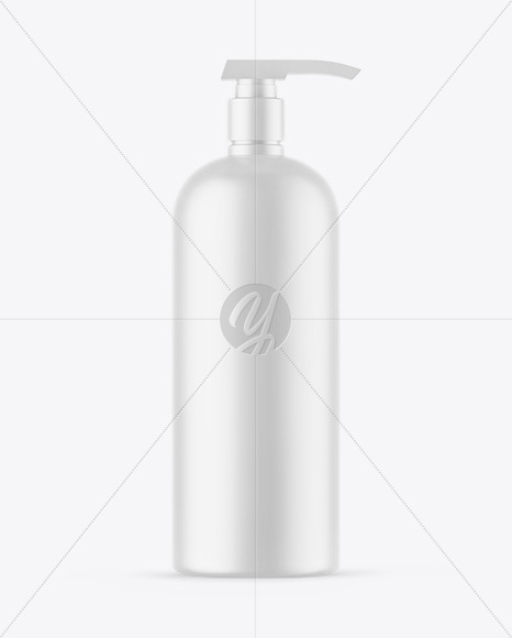 Matte Cosmetic Bottle With Pump Mockup